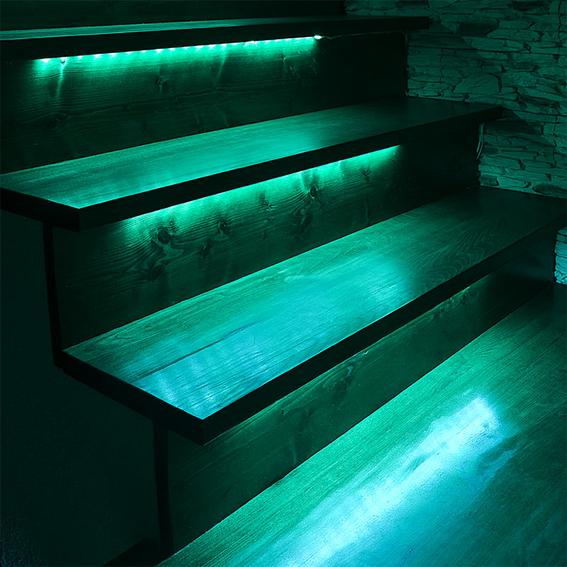 LED Lit Stairs