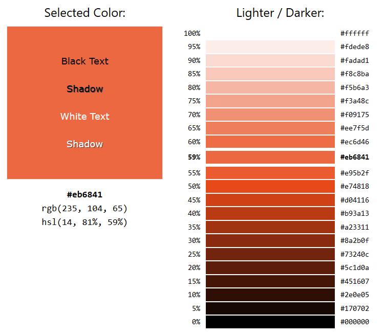 #EB6841 Color Hexadecimal Code