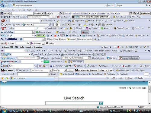 Attack of the browser toolbars.
