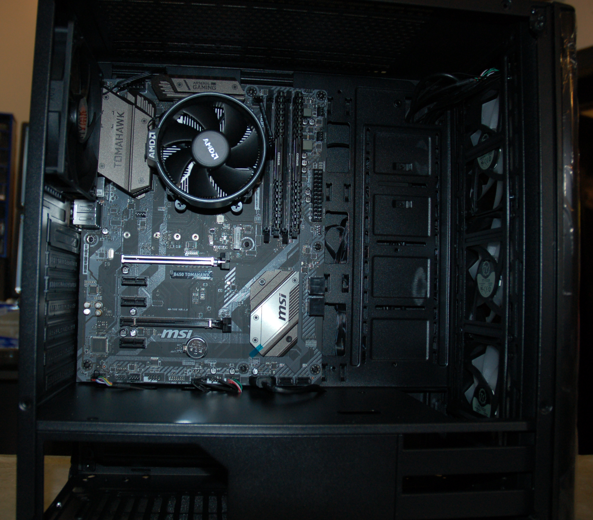 Motherboard and CPU installed.