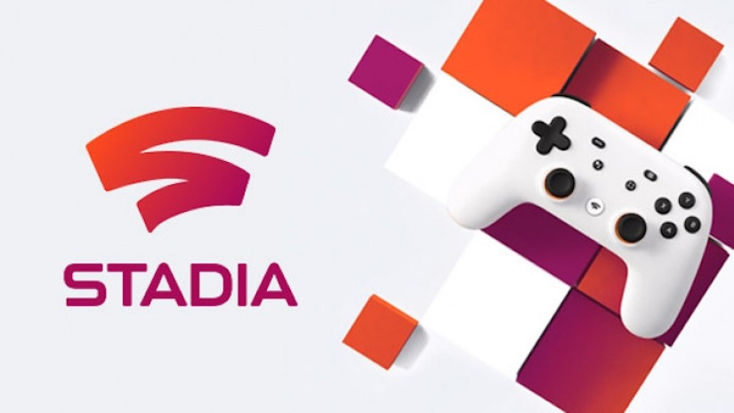 The Google Stadia logo and the Stadia controller