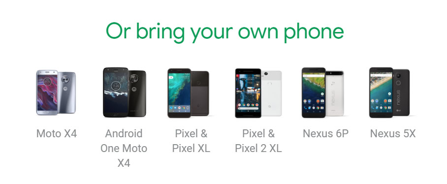 Other phones that work with Google Fi